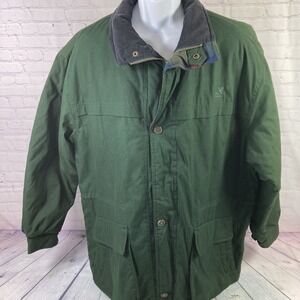 Vintage Ducks Unlimited Jacket Men Large Green Embroidered Quilted Hong Kong